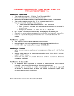 CONDICIONES PARA PROMOCI&Oacute;N &ldquo;PROMO&rdquo; 200 MB x
