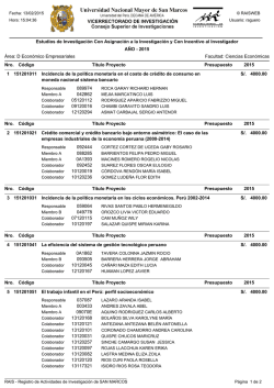 Estudios de Investigaci&oacute;n Con Asignaci&oacute;n a la Investigaci&oacute;n y Con