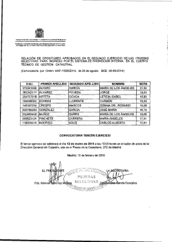 Relaci&oacute;n de opositores aprobados en el segundo ejercicio y