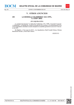 V. OTROS ANUNCIOS - Sede Electr&oacute;nica del Boletin Oficial de la