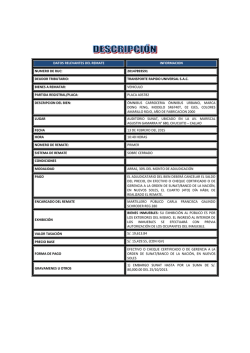 datos relevantes del remate informacion numero de ruc