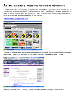 Aviso: Alumnos y Profesores Facultad de Arquitectura