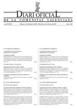 Any XXXVIII Dimecres, 11 de febrer de 2015 / Mi&eacute;rcoles, 11 de