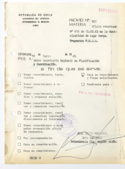 MATERIA a fin de que se sirva: I \