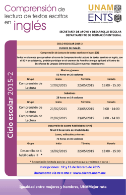 Ciclo escolar 2015-2 - Escuela Nacional de Trabajo Social