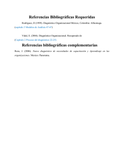 Referencias Bibliogr&aacute;ficas Requeridas Referencias bibliogr&aacute;ficas
