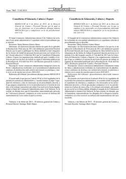 Conselleria d`Educaci&oacute;, Cultura i Esport Conseller&iacute;a de Educaci&oacute;n