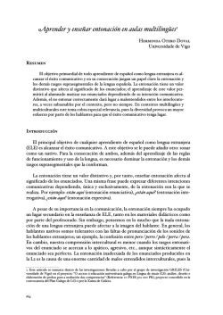 Aprender y ense&ntilde;ar entonaci&oacute;n en aulas multiling&uuml;es