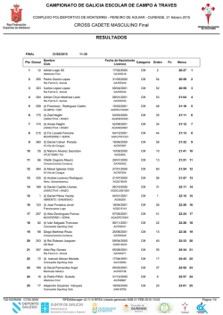 resultados - Federaci&oacute;n Galega de Atletismo