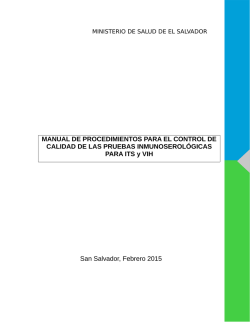 Manual de Procedimientos para el control de calidad de las pruebas