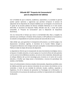 Difunde SEP &uml;Proyecto de Convocatoria&rdquo; para la adquisici&oacute;n de