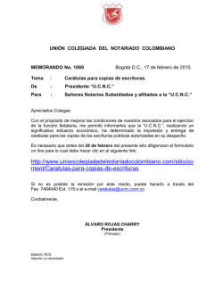 Memorando 1069 - Car&aacute;tulas para copias de escrituras.