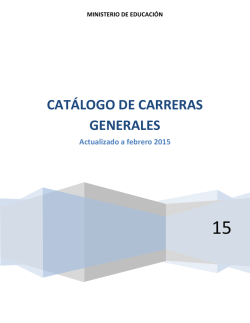 cat&aacute;logo de carreras generales - Ministerio de Educaci&oacute;n
