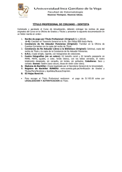 T&Iacute;TULO PROFESIONAL DE CIRUJANO &ndash; DENTISTA