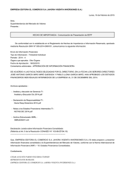 EMPRESA EDITORA EL COMERCIO S.A. (AHORA VIGENTA