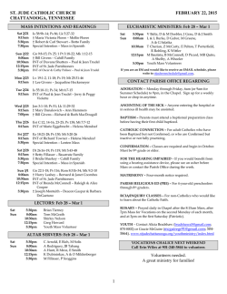 st. jude catholic church february 22, 2015 chattanooga, tennessee 1