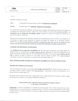 Circular interna de las Pruebas Saber Pro