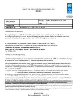 Solicitud - El PNUD en Cuba