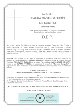 ISAURA CASTROAGUDIN - pompas funebres de padron