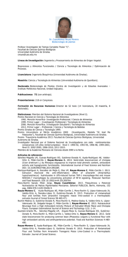 Dr. Cuauht&eacute;moc Reyes Moreno - Universidad Aut&oacute;noma de Sinaloa