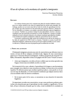 El uso de refranes en la ense&ntilde;anza de espa&ntilde;ol a inmigrantes