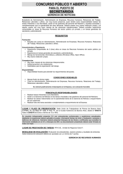 CARTEL Concurso P&uacute;blico y Abierto - Secretario-a