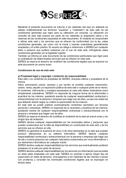 Mediante el presente documento se informa a los visitantes (de aqu&iacute;