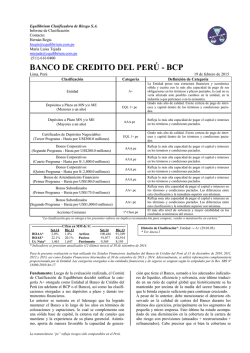 BANCO DE CREDITO DEL PER&Uacute; - BCP