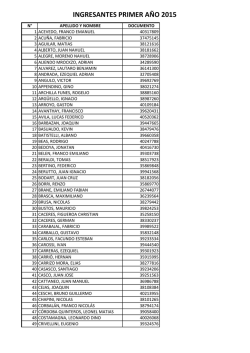 INGRESANTES PRIMER A&Ntilde;O 2015