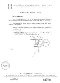 resolucion n&deg; 001-fpf-2015