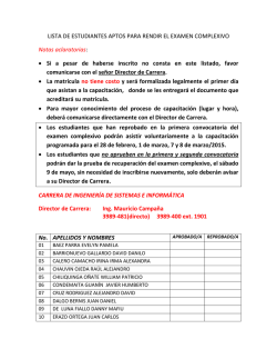LISTA DE ESTUDIANTES APTOS PARA RENDIR EL EXAMEN
