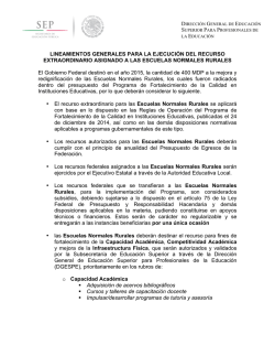 Lineamientos Generales para la Ejecuci&oacute;n del Recurso
