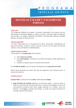 ESCUELAS TALLER Y TALLERES DE EMPLEO