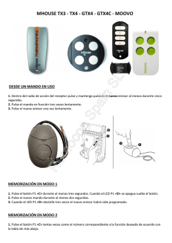 MHOUSE TX3 - TX4 - GTX4 - GTX4C - MOOVO
