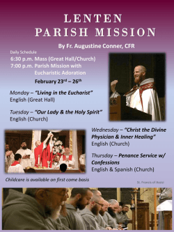 By Fr. Augustine Conner, CFR