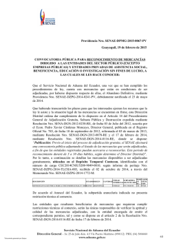 Servicio Nacional de Aduana del Ecuador www.aduana.gob.ec