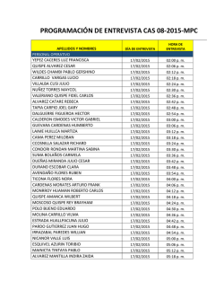 Programacion de Entrevista CAS 08-2015-MPC