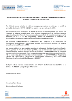 SOLO LOS INSTALADORES DE GAS PUEDEN