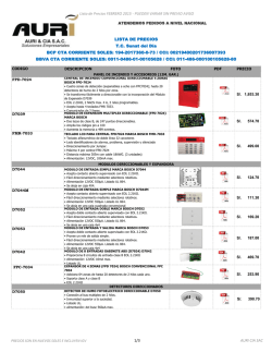 Lista de Precios FEBRERO 2015 - PUEDEN VARIAR SIN PREVIO