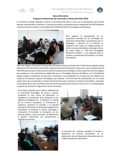 Programa Institucional de Innovaci&oacute;n y Desarrollo 2013-2018