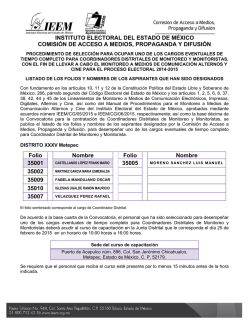 XXXV - Instituto Electoral del Estado de M&eacute;xico