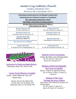 Santa Cruz Catholic Church Lenten Schedule 2015 Horario de
