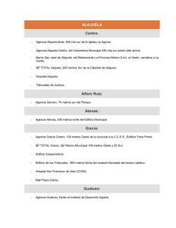 ALAJUELA Centro: Alfaro Ru&iacute;z: Atenas: Grecia: Guatuso: