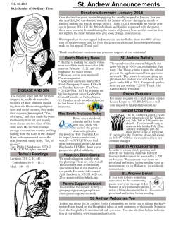 The Bulletin - Saint Andrew Church