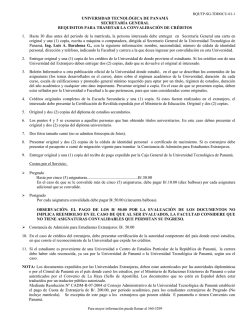 Requisitos para Tramitar las Convalidaciones de Cr&eacute;ditos.