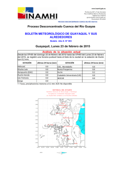 BOLETIN METEOROLOGICO DE GUAYAQUIL 21 FEBRERO 2015