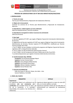 CAS Nro. 003-2015-MINCETUR/SG/OGA/OASA