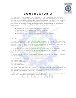 C O N V O C A T O R I A - Instituto Tecnol&oacute;gico de Comit&aacute;n