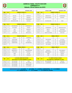 AGRICULTURAL YOUTH SOCCER JORNADA # 3 S&aacute;bado, 21 de