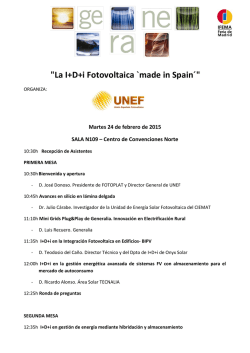 "La I+D+i Fotovoltaica `made in Spain&acute;"